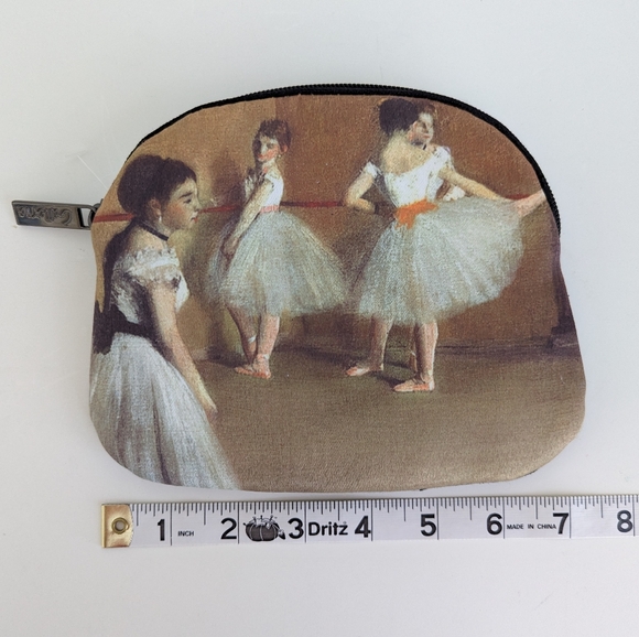 NEW GALLERIA Edgar Degas Ballet Lesson Cosmetic Makeup Bag Plastic Lined Dance - Picture 4 of 9